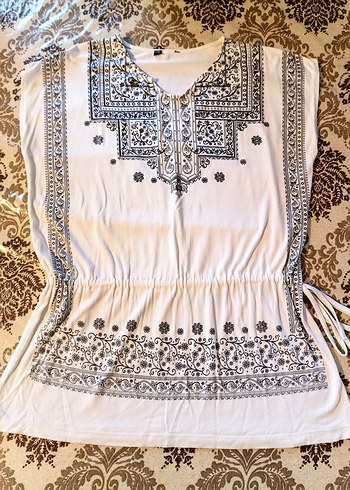 xl Beden beyaz Renk KOTON ETNİK BLUZ