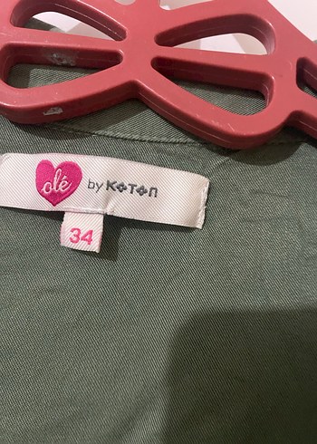 Koton Düğmeli, Uzun Kollu Haki Kadın Gömlek