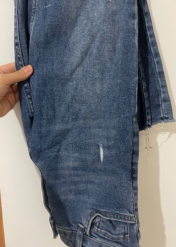 xs Beden Kadın Mavi Denim Beli Kemerli Skinny Pantolon