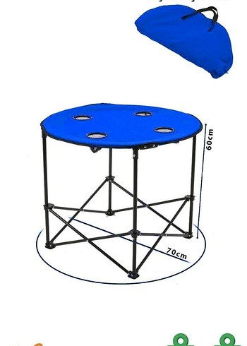 Yuvarlak katlanabilir kamp masası - Görsel 2