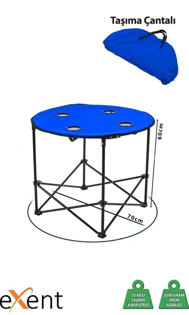 Yuvarlak katlanabilir kamp masası - Görsel 2