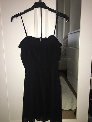Şifon siyah elbise 