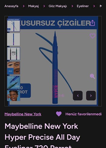 Maybelline Hyperprecise Mavi Göz Kalemi - Görsel 2