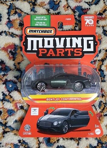 Matchbox Moving Parts Bentley Continental GT hot wheels Premium 