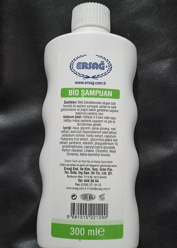 Diğer Ersağ Bio Şampuan