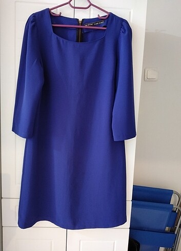 s Beden mavi Renk M ve L bedene uygun yeniden farksız davet elbisesi.