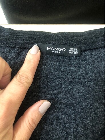xs Beden siyah Renk Mango ince bluz