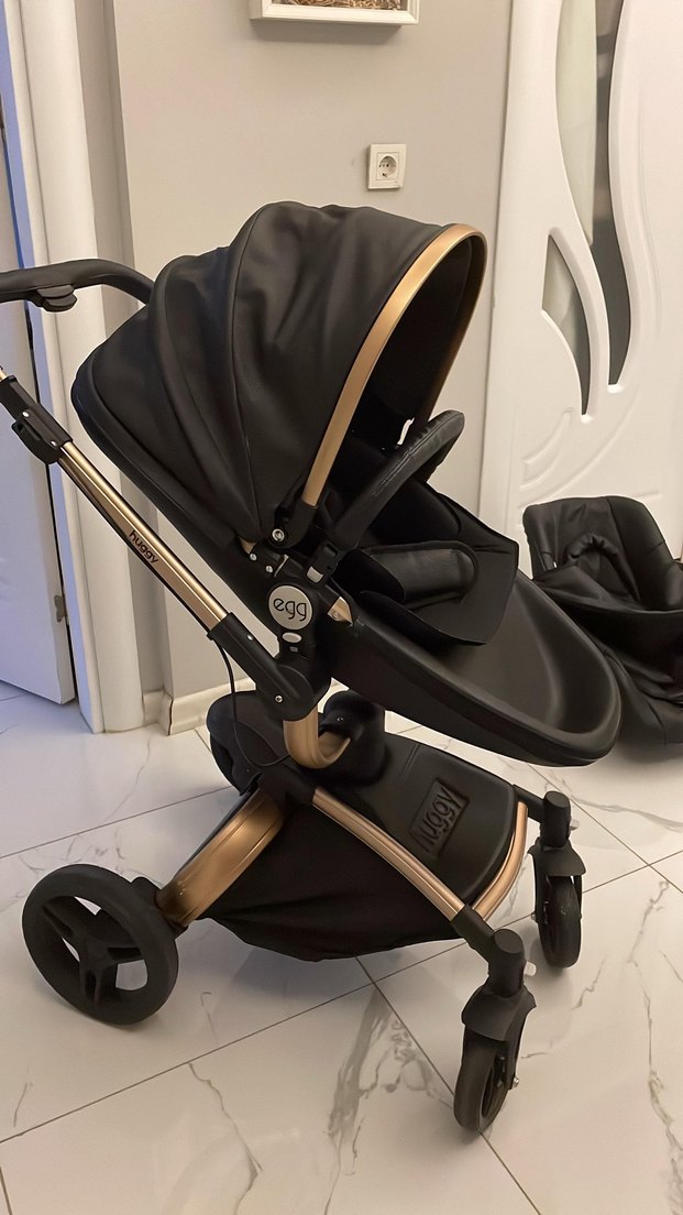 Siyah Çok Fonksiyonlu HUGGY 6 in 1 travel sistem bebek arabası - Görsel 4