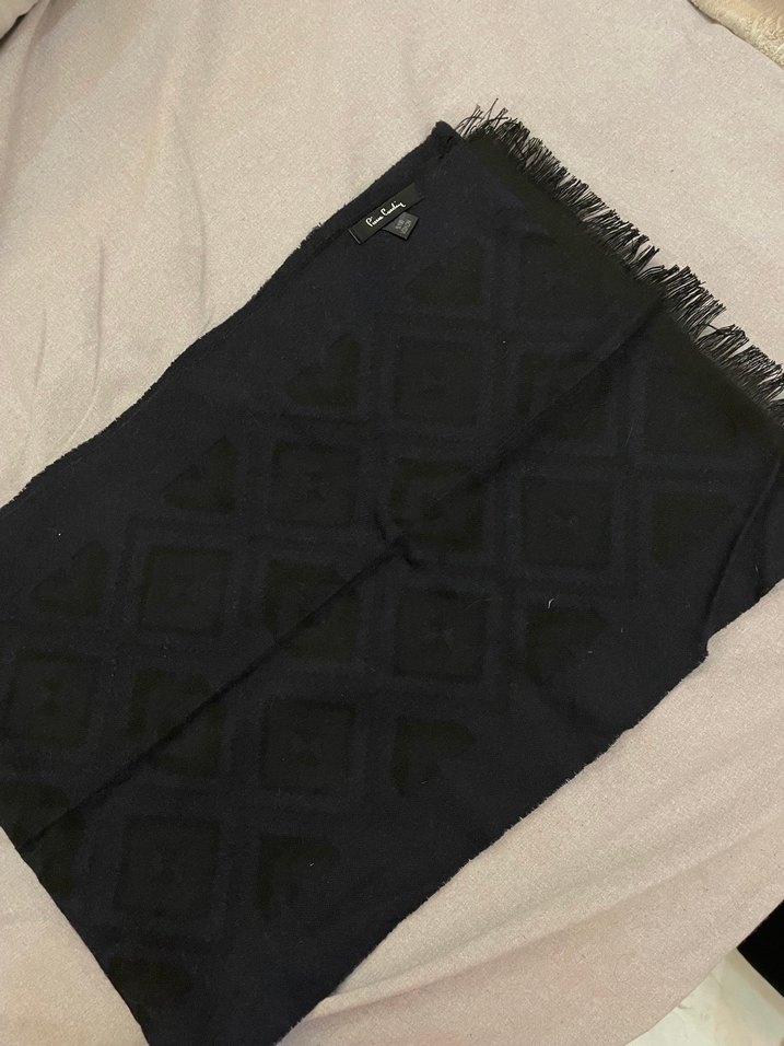 Siyah Örgü erkek Şal - Pierre Cardin - Görsel 2