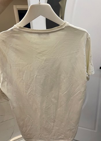 Baskılı Beyaz Tişört, Kısa Kollu, Rahat Kesim - Görsel 2