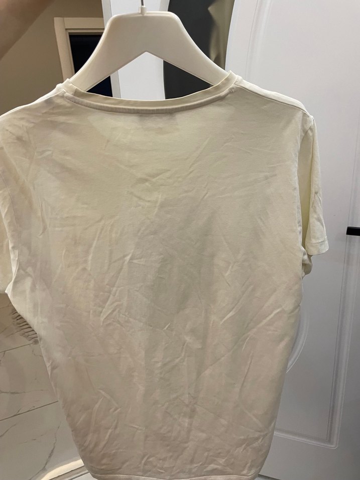 Baskılı Beyaz Tişört, Kısa Kollu, Rahat Kesim - Görsel 2