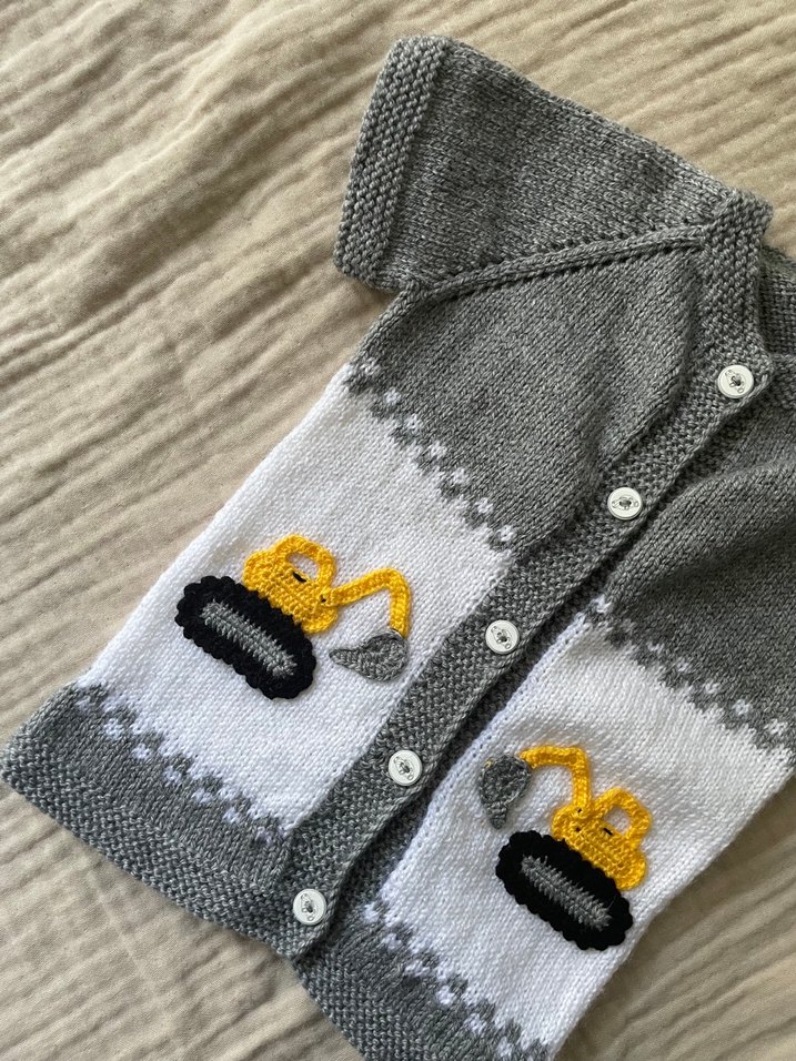 Gri Kısa Kollu Erkek Triko Biker Hırka - Görsel 3