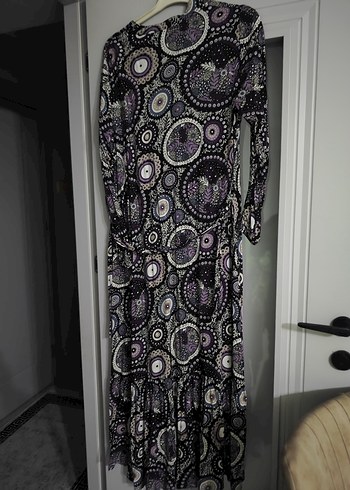 Desenli Mor Bohem Uzun Elbise - Görsel 2