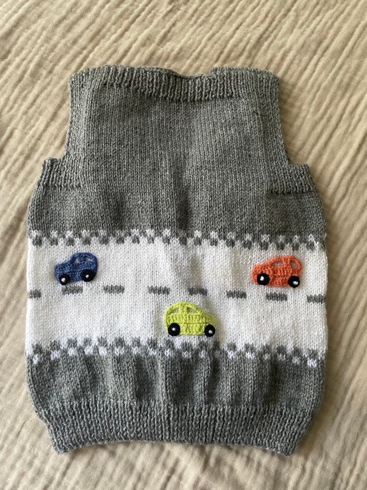 Nakışlı Gri Erkek Çocuk Triko Süveter - Görsel 3