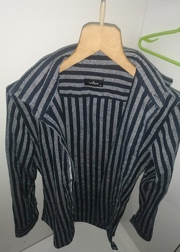 Gri Çizgili Uzun Kollu Erkek Keten Gömlek - Görsel 3