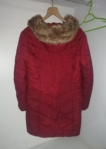 Kırmızı Kürklü Kadın Kışlık Mont - Görsel 3