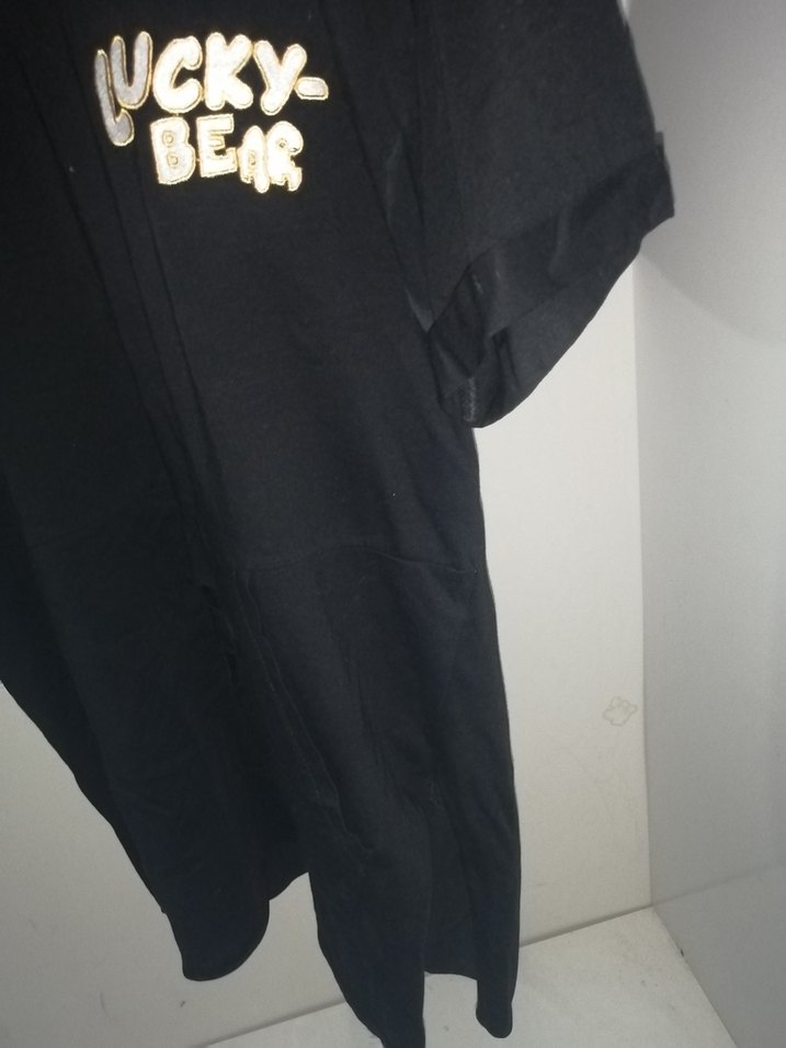 LUCKY BEAR Baskılı Yırtık Desenli Kapüşonlu Tişört - Görsel 3