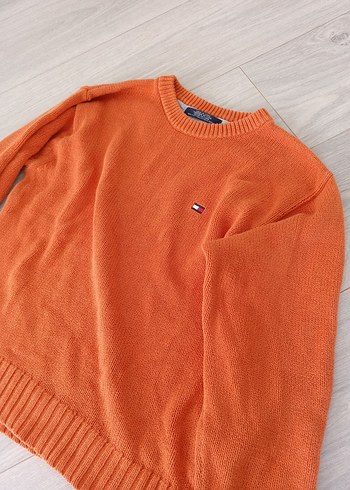 Turuncu Örme Triko Sweatshirt