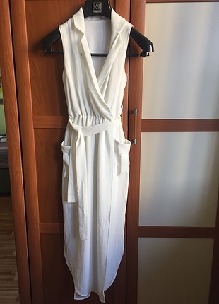 s Beden Uzun beyaz elbise