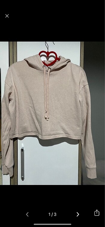H&M crop kapüşonlu Sweatshirt