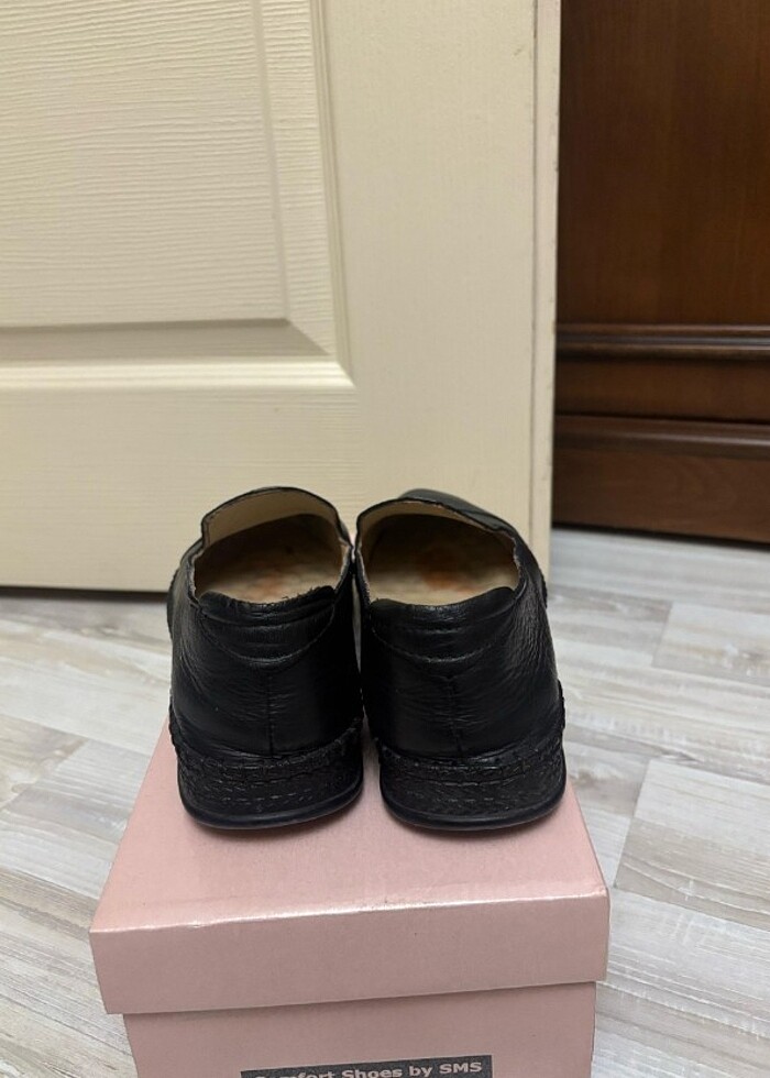 Hakiki deri siyah kadın ayakkabı  - Görsel 3