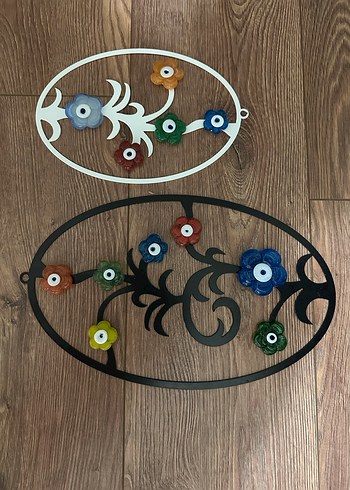 Renkli Çiçek Desenli Metal Duvar Süsü - Görsel 2