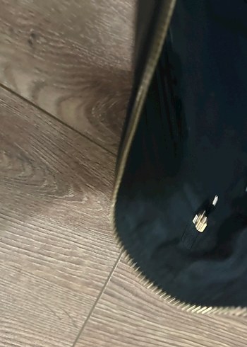 Siyah Deri Zımbalı Rock Punk Clutch Çanta - Görsel 2