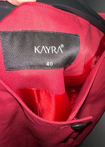 Bordo Düğmeli Kadın Midi Blazer - Görsel 2