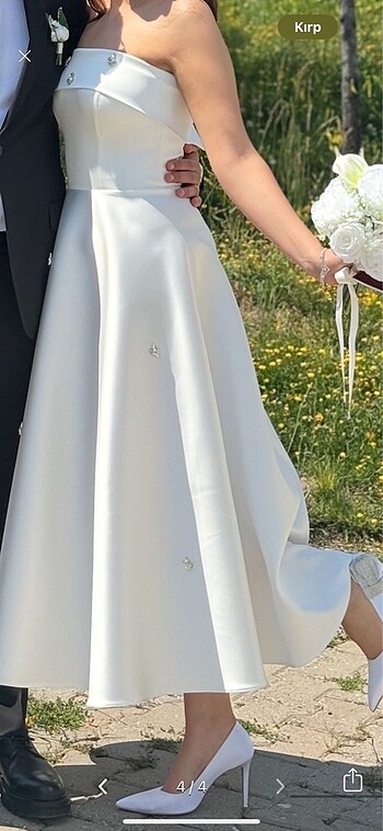m Beden beyaz Renk Nişan Nikah Evden çıkış elbisesi