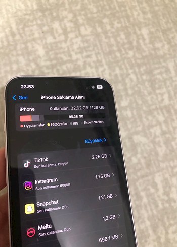 iphone 14 lila yd 128 gb pil 83 değişensiz - Görsel 8