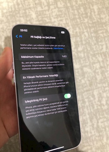 iphone 14 lila yd 128 gb pil 83 değişensiz - Görsel 7