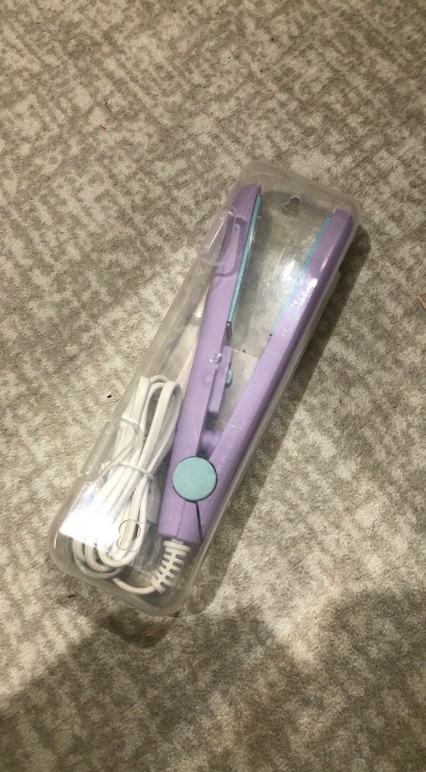 mor mini küçük Saç Düzleştirici çantaya at taşı - Görsel 2