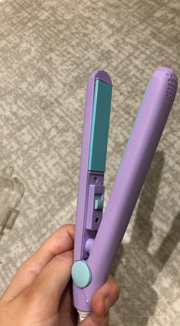 mor mini küçük Saç Düzleştirici çantaya at taşı - Görsel 3