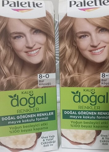  Beden Renk palette saç boyası bal köpüğü rengi 8-0 numara (sarı renk gibi)