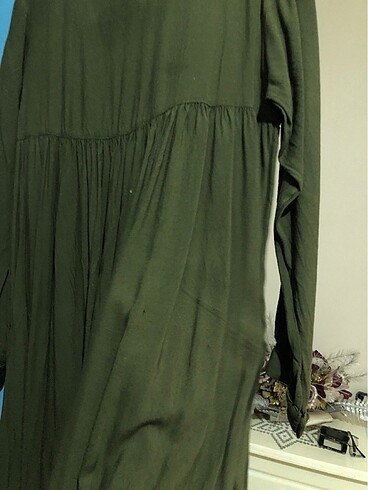 yeşil robalı elbise tesettür  - Görsel 6