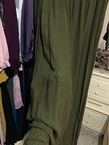 yeşil robalı elbise tesettür  - Görsel 8