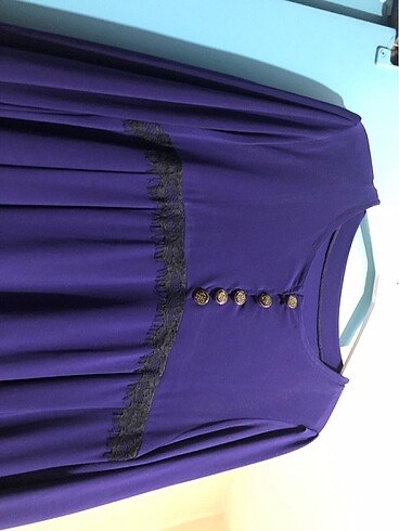 mor derin mor robalı elbise tesettür  - Görsel 7