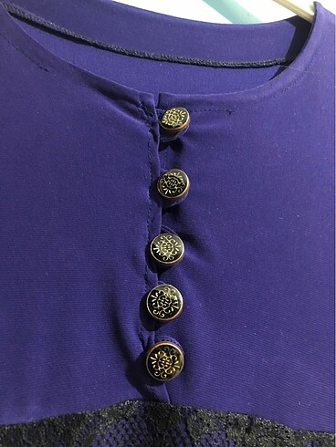 mor derin mor robalı elbise tesettür  - Görsel 8