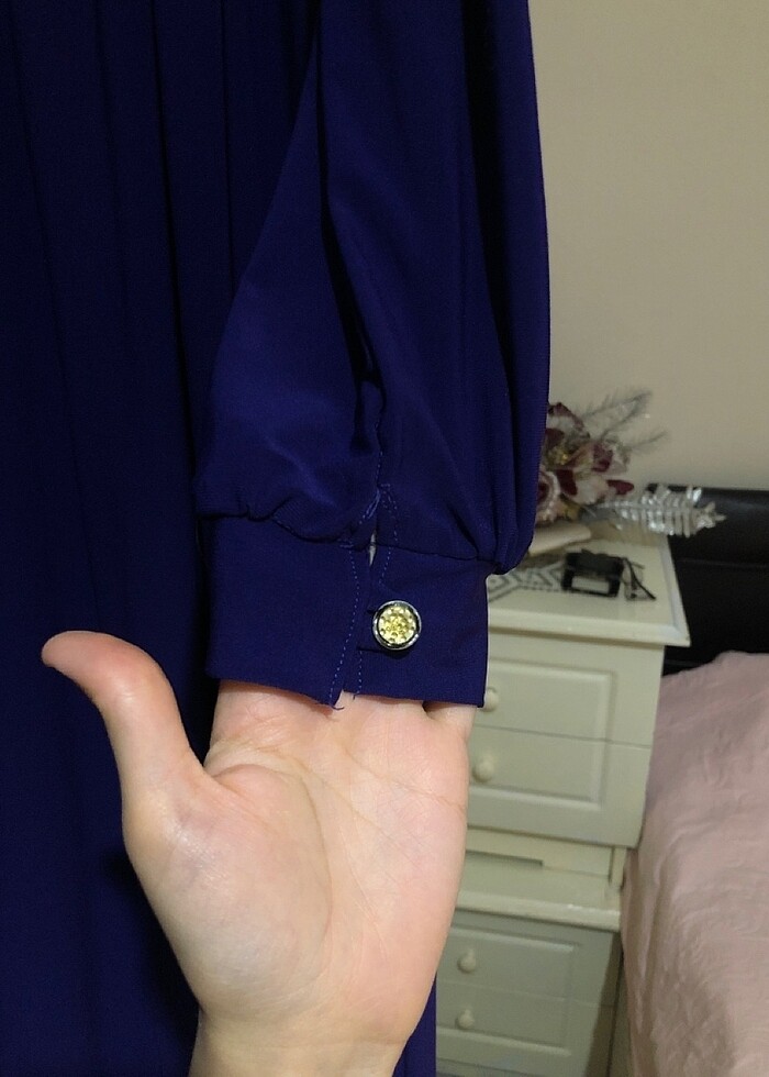 mor derin mor robalı elbise tesettür  - Görsel 5