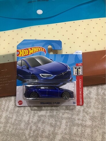 hot wheels tesla model s plaıd Mavi lacivert oyuncak araba - Görsel 6