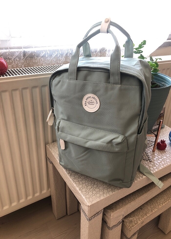 Çağla yeşili Laptop iPad tablet okul sırt çantası - Görsel 2