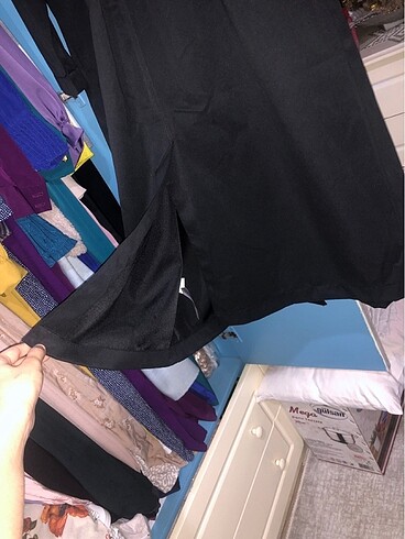 siyah trençkot kaban suitici oversize genişkalıp uzun DeFacto - Görsel 5