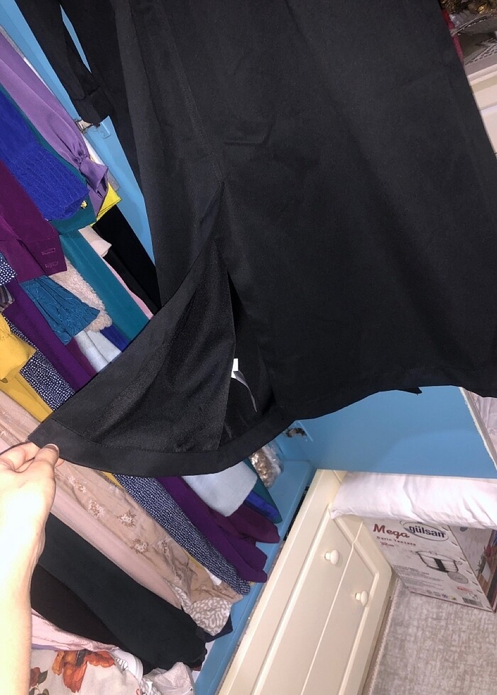 siyah trençkot kaban suitici oversize genişkalıp uzun DeFacto - Görsel 5