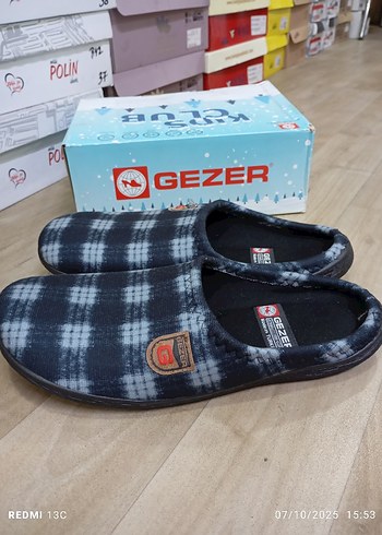 Gezer Mavi Gri  Erkek Ev Terliği - Görsel 4