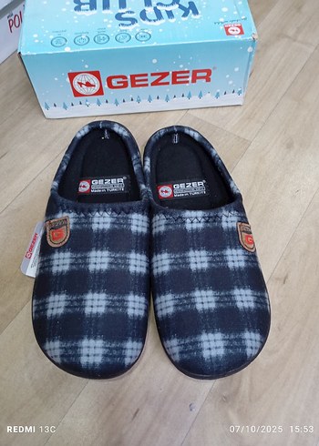 Gezer Mavi Gri  Erkek Ev Terliği - Görsel 3