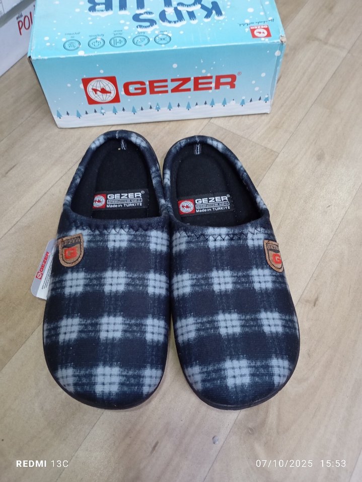 Gezer Mavi Gri  Erkek Ev Terliği - Görsel 3