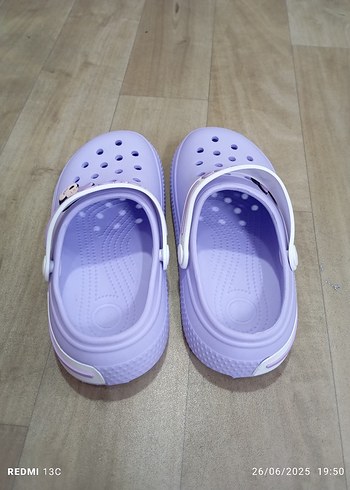 34 Beden mor Renk Crocs Kız Çocuk Mor Velcro Terlik