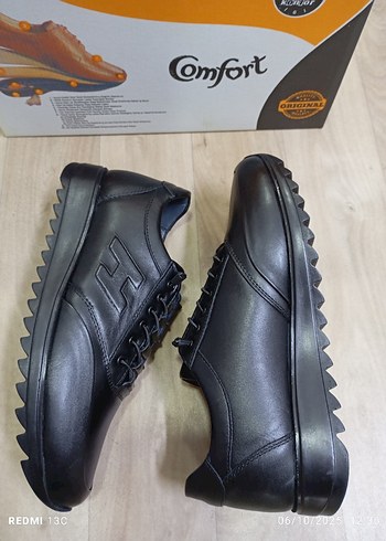 Diğer Hakiki Deri Siyah Erkek Günlük Bağcıklı Spor Ayakkabı