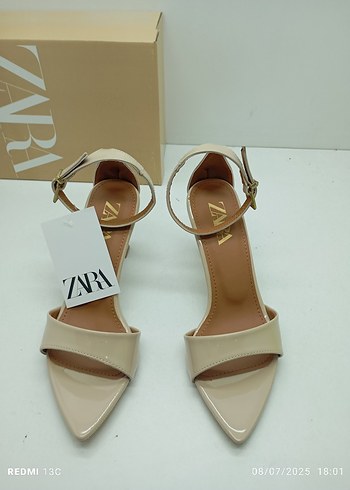 36 Beden Bej Minimalist Stiletto Topuklu Kadın Sandalet