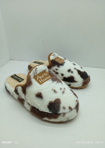 Kahverengi Leopar Desenli Kadın Ev Terliği
